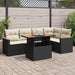Set mobilier grădină perne 6 piese negru poliratan/lemn acacia - WALTI WALTI