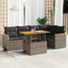 Set mobilier grădină cu perne 6 piese gri poliratan/lemn acacia - WALTI WALTI