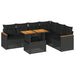 Set canapele grădină perne 7 piese negru, poliratan/lemn acacia - WALTI WALTI