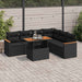 Set canapele grădină perne 7 piese negru, poliratan/lemn acacia - WALTI WALTI