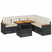 Set canapele grădină perne 7 piese negru, poliratan/lemn acacia - WALTI WALTI