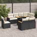 Set mobilier grădină perne 9 piese negru poliratan/lemn acacia - WALTI WALTI