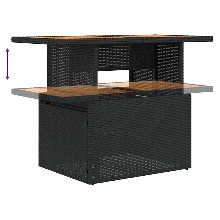 Set mobilier de grădină cu perne, 9 piese, negru, poliratan - WALTI WALTI