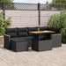 Set canapele grădină perne 7 piese negru, poliratan/lemn acacia - WALTI WALTI