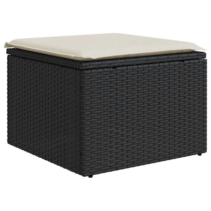 Set canapele grădină perne 7 piese negru, poliratan/lemn acacia - WALTI WALTI