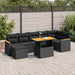 Set mobilier grădină perne 8 piese negru, poliratan/lemn acacia - WALTI WALTI