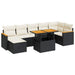 Set mobilier grădină perne 8 piese negru, poliratan/lemn acacia - WALTI WALTI