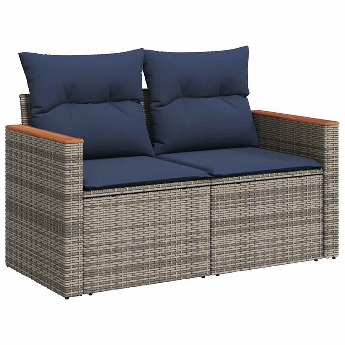 Set canapele de grădină cu perne, 8 piese, gri, poliratan - WALTI WALTI