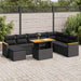 Set mobilier grădină perne 9 piese negru poliratan/lemn acacia - WALTI WALTI