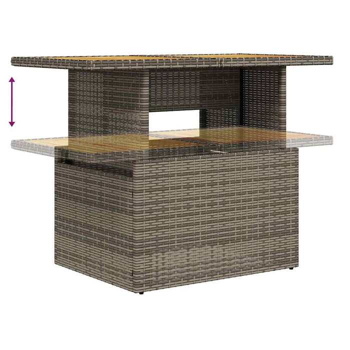 Set mobilier de grădină cu perne, 10 piese, gri, poliratan - WALTI WALTI