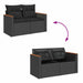 Set canapele grădină cu perne 11 piese, negru, poliratan/acacia - WALTI WALTI