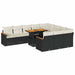 Set canapele grădină cu perne 11 piese, negru, poliratan/acacia - WALTI WALTI