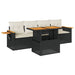 Set mobilier de grădină cu perne, 5 piese,poliratan/lemn acacia - WALTI WALTI