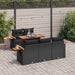 Set mobilier grădină perne 6 piese negru poliratan/lemn acacia - WALTI WALTI