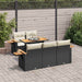 Set mobilier grădină perne 6 piese negru poliratan/lemn acacia - WALTI WALTI