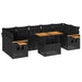 Set mobilier grădină perne 8 piese negru, poliratan/lemn acacia - WALTI WALTI