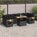 Set mobilier grădină perne 8 piese negru, poliratan/lemn acacia - WALTI WALTI