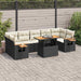 Set mobilier grădină perne 8 piese negru, poliratan/lemn acacia - WALTI WALTI