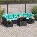 Set mobilier de grădină cu perne, 8 piese, negru, poliratan - WALTI WALTI