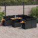 Set mobilier grădină perne 9 piese negru poliratan/lemn acacia - WALTI WALTI