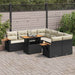 Set mobilier grădină perne 9 piese negru poliratan/lemn acacia - WALTI WALTI