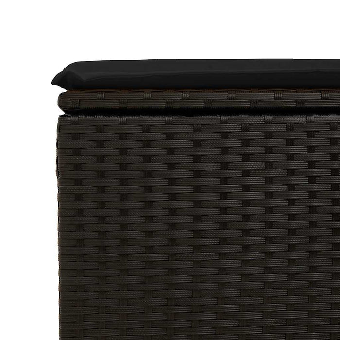 Set mobilier grădină perne 6 piese negru poliratan/lemn acacia - WALTI WALTI