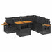 Set canapele grădină perne 7 piese negru, poliratan/lemn acacia - WALTI WALTI