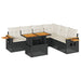 Set canapele grădină perne 7 piese negru, poliratan/lemn acacia - WALTI WALTI