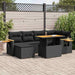 Set canapele grădină perne 7 piese negru, poliratan/lemn acacia - WALTI WALTI