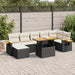 Set mobilier grădină perne 8 piese negru, poliratan/lemn acacia - WALTI WALTI