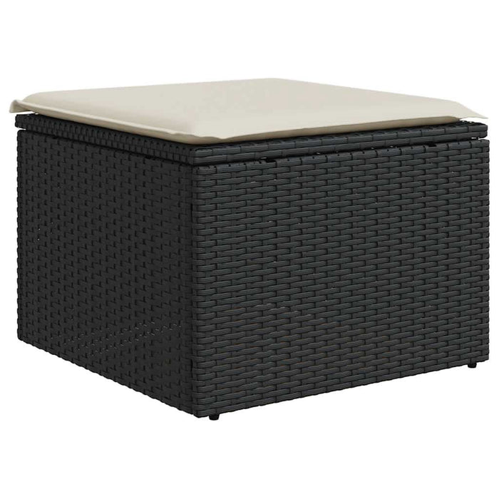 Set canapele grădină perne 7 piese negru, poliratan/lemn acacia - WALTI WALTI