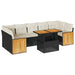 Set mobilier grădină perne 8 piese negru, poliratan/lemn acacia - WALTI WALTI