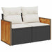 Set mobilier grădină perne 9 piese negru poliratan/lemn acacia - WALTI WALTI