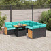 Set mobilier grădină perne 9 piese negru poliratan/lemn acacia - WALTI WALTI