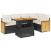 Set mobilier grădină perne 6 piese negru poliratan/lemn acacia - WALTI WALTI