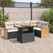 Set mobilier grădină perne 6 piese negru poliratan/lemn acacia - WALTI WALTI