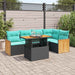 Set mobilier grădină perne 6 piese negru poliratan/lemn acacia - WALTI WALTI