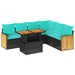 Set canapele grădină perne 7 piese negru, poliratan/lemn acacia - WALTI WALTI