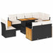 Set mobilier grădină perne 9 piese negru poliratan/lemn acacia - WALTI WALTI