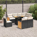 Set mobilier grădină perne 9 piese negru poliratan/lemn acacia - WALTI WALTI