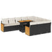 Set canapele grădină cu perne 11 piese, negru, poliratan/acacia - WALTI WALTI