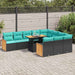 Set canapele grădină cu perne 11 piese, negru, poliratan/acacia - WALTI WALTI