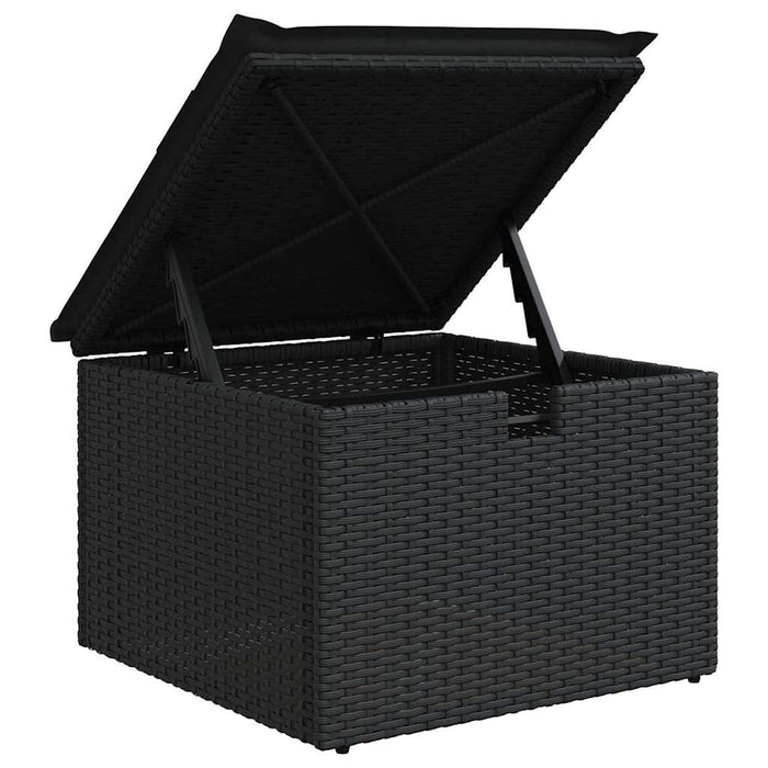 Set mobilier de grădină cu perne, 6 piese, negru, poliratan - WALTI WALTI