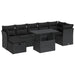 Set mobilier de grădină cu perne, 8 piese, negru, poliratan - WALTI WALTI