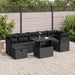 Set mobilier de grădină cu perne, 8 piese, negru, poliratan - WALTI WALTI
