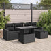 Set mobilier de grădină cu perne, 6 piese, negru, poliratan - WALTI WALTI