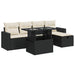 Set mobilier de grădină cu perne, 6 piese, negru, poliratan - WALTI WALTI