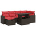Set canapele grădină perne 7 piese negru, poliratan/lemn acacia - WALTI WALTI