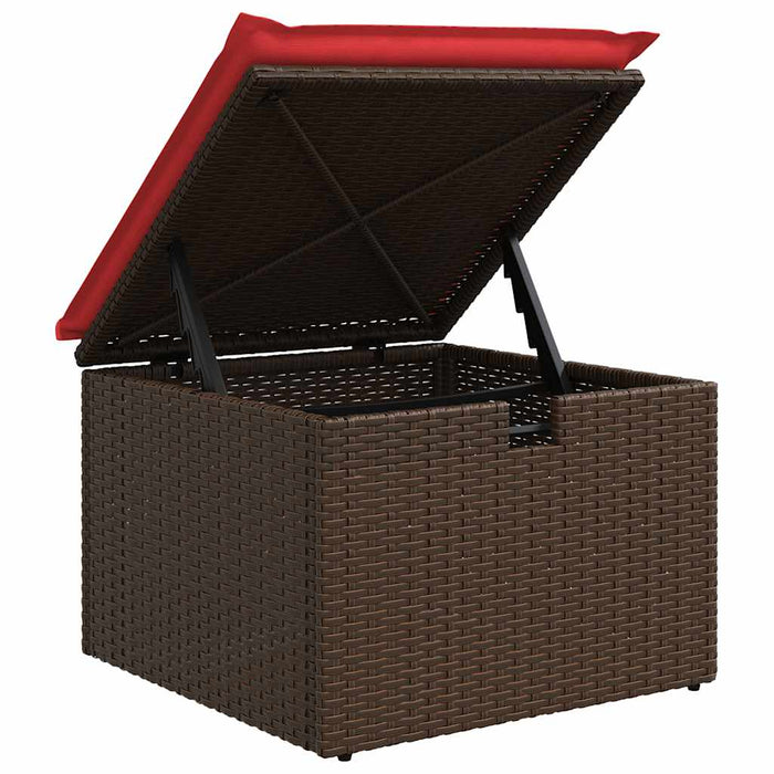 Set canapele grădină perne 7 piese negru, poliratan/lemn acacia - WALTI WALTI