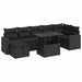 Set mobilier de grădină cu perne, 8 piese, negru, poliratan - WALTI WALTI